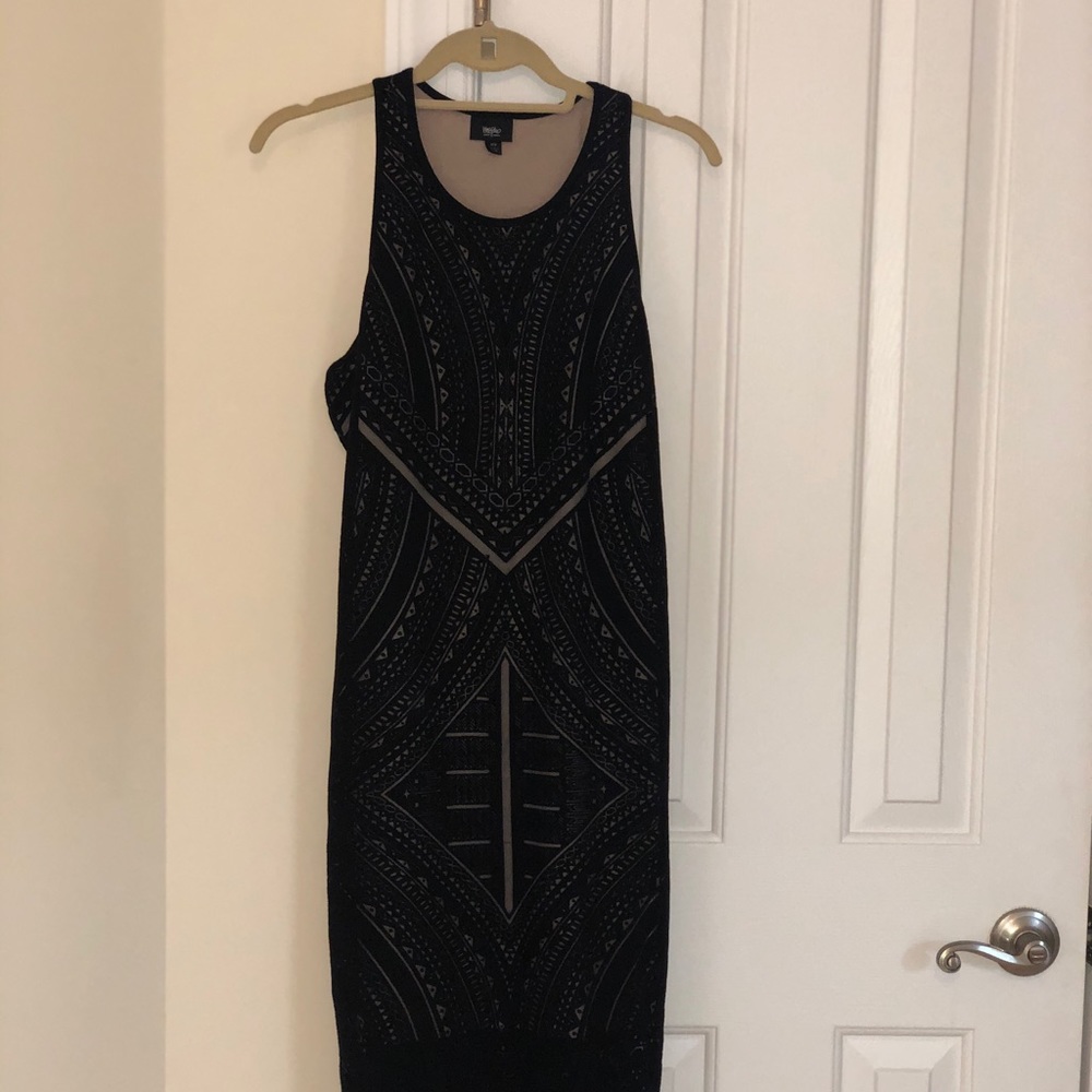 Black and nude fitted dress